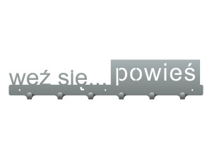 Wieszak metalowy na ubrania weź się powieś 60cm - srebrny