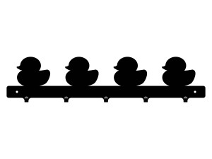 Wieszak dziecięcy Kaczki 50 cm - czarny matowy