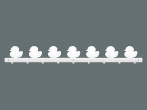 Wieszak dziecięcy Kaczki 90 cm - biały matowy