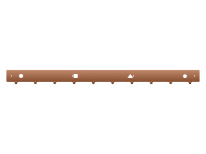 Długi wieszak metalowy ścienny Kształty 100 cm - miedziany
