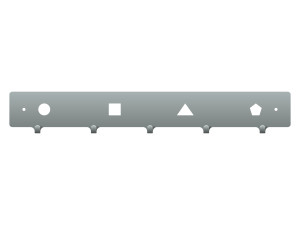 Wieszak metalowy ścienny Kształty 50 cm - srebrny