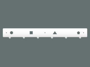 Wieszak metalowy ścienny Kształty 60 cm - biały matowy
