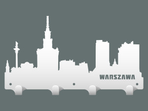 Wieszak na ubrania miasto Warszawa 30 cm - biały matowy