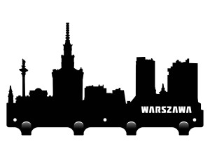 Wieszak na ubrania miasto Warszawa 30 cm - czarny matowy