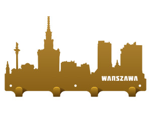 Wieszak na ubrania miasto Warszawa 30 cm - złoty
