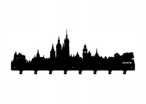 Duży wieszak metalowy na ubrania Miasto WIE099 80 cm - czarny mat