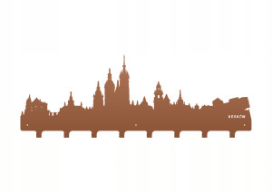 Duży wieszak metalowy na ubrania Miasto WIE099 80 cm - miedziany