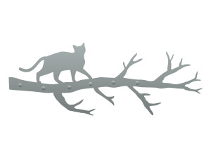 Wieszak metalowy ścienny Gałąź 60 cm - srebrny
