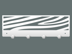 Wieszak metalowy ścienny Zebra 40 cm - biały matowy