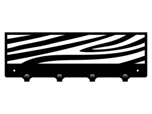 Wieszak metalowy ścienny Zebra 40 cm - czarny mat