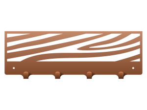 Wieszak metalowy ścienny Zebra 40 cm - miedziany