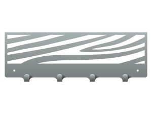 Wieszak metalowy ścienny Zebra 40 cm - srebrny