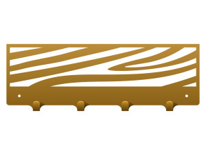 Wieszak metalowy ścienny Zebra 40 cm - złoty