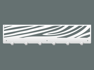 Wieszak metalowy ścienny Zebra 60 cm - biały matowy