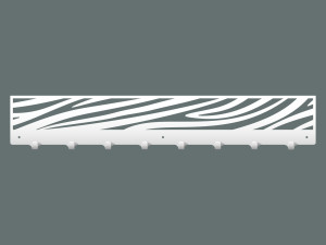 Wieszak metalowy ścienny Zebra 80 cm - biały matowy