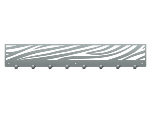 Wieszak metalowy ścienny Zebra 80 cm - srebrny