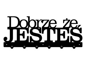 Wieszak metalowy ścienny 60 cm - czarny mat