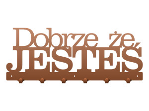 Wieszak metalowy ścienny 60 cm - miedziany