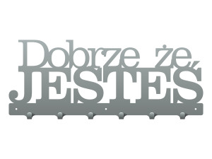 Wieszak metalowy ścienny 60 cm - srebrny