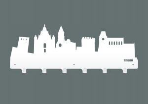Wieszak metalowy miasto Toruń WIE185 60 cm - biały matowy