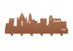 Wieszak metalowy miasto Toruń WIE185 60 cm - miedziany