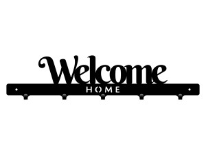 Wieszak do przedpokoju Welcome home 50 cm - czarny mat
