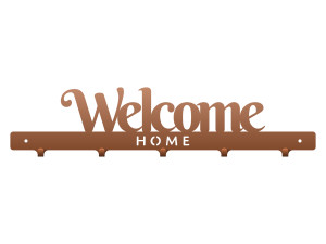 Wieszak do przedpokoju Welcome home 50 cm - miedziany