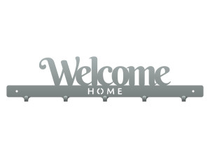 Wieszak do przedpokoju Welcome home 50 cm - srebrny