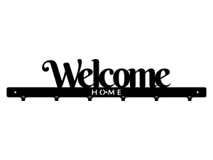 Wieszak do przedpokoju Welcome home 60 cm - czarny mat