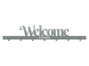 Wieszak do przedpokoju Welcome home 70 cm - srebrny