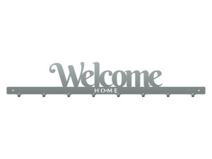 Wieszak do przedpokoju Welcome home 80 cm - srebrny