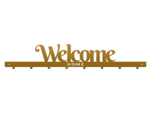 Wieszak do przedpokoju Welcome home 80 cm - złoty