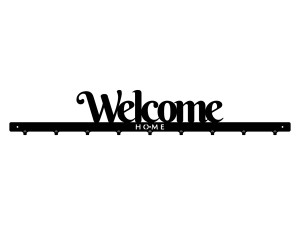 Wieszak do przedpokoju Welcome home 90 cm - czarny mat