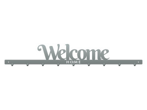 Wieszak do przedpokoju Welcome home 90 cm - srebrny