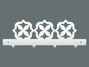 Krótki wieszak do przedpokoju Marokański III 40 cm - biały matowy