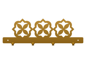 Krótki wieszak do przedpokoju Marokański III 40 cm - złoty