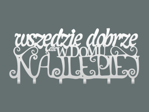 Wieszak metalowy na ubrania Wszędzie dobrze 60 cm - biały matowy