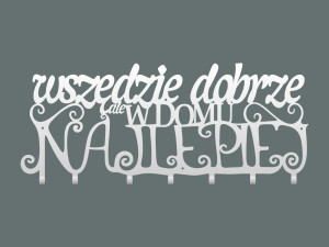 Wieszak metalowy na ubrania Wszędzie dobrze 70 cm - biały matowy
