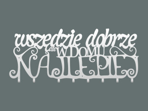Wieszak metalowy na ubrania Wszędzie dobrze 80 cm - biały matowy