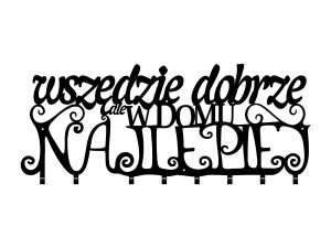 Wieszak metalowy na ubrania Wszędzie dobrze 80 cm - czarny mat