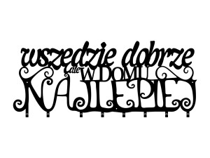Wieszak metalowy na ubrania Wszędzie dobrze 90 cm - czarny mat