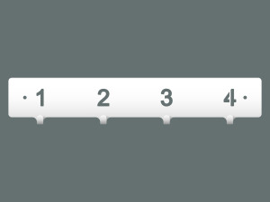 Krótki wieszak metalowy do szatni Numery 40 cm - biały matowy