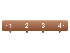 Krótki wieszak metalowy do szatni Numery 40 cm - miedziany