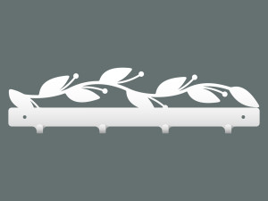 Krótki wieszak metalowy Gałązka 40 cm - biały matowy