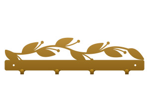 Krótki wieszak metalowy Gałązka 40 cm - złoty