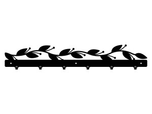 Wieszak metalowy Gałązka 60 cm - czarny mat