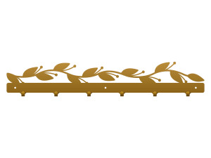 Wieszak metalowy Gałązka 60 cm - złoty