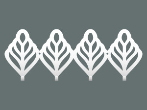 Krótki wieszak metalowy Ażurowy 40 cm - biały matowy