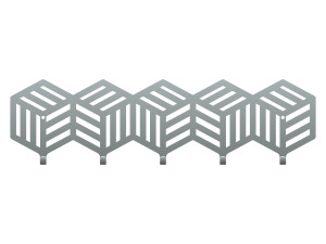 Wieszak metalowy Cube 50 cm - srebrny