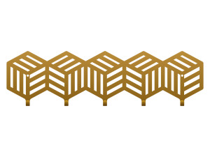 Wieszak metalowy Cube 50 cm - złoty